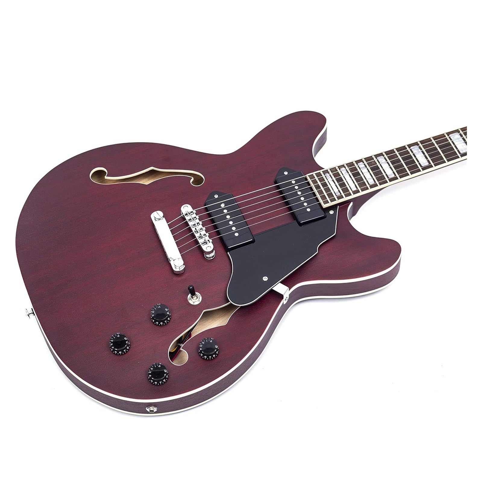 Profesjonalny Zestaw Do Gitary Elektrycznej Gitara Elektryczna Z Półwydrążonym Korpusem I Matowymi Przetwornikami P90(RED)