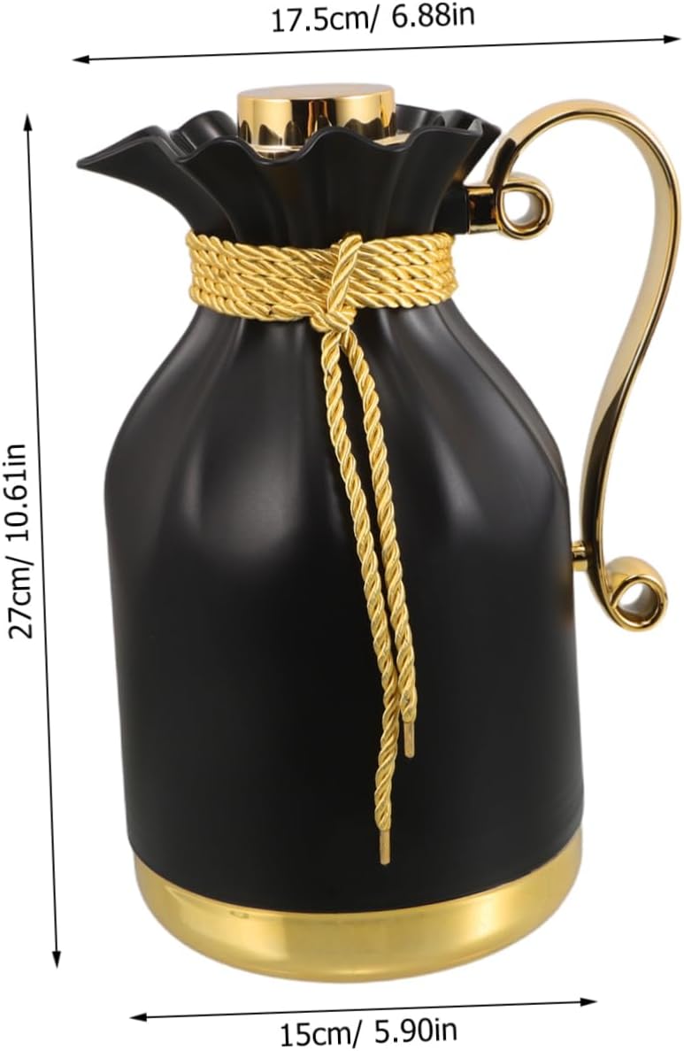 Amosfun Large Capacity Thermal Coffee Dispenser Insulated Teapot with Glass Liner for Hot Cold Beverages for Outdoor Picnics Travel and Office Use Flavor Preservation