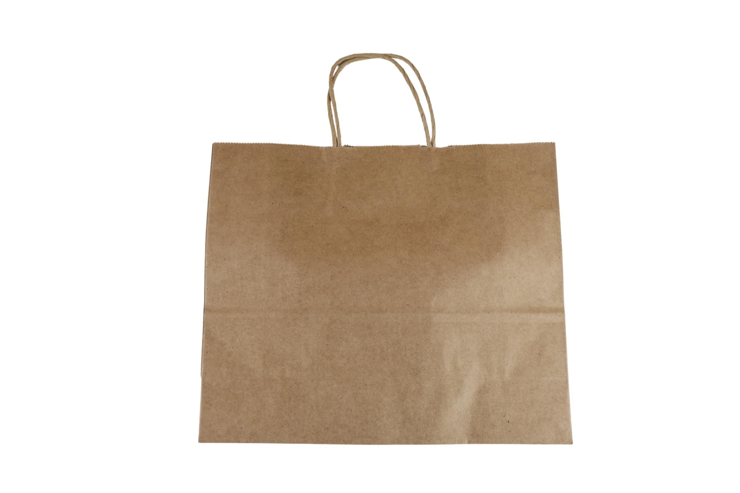 Lot de 500 Sacs Kraft Épais 32 x 11 x 27 cm – Papier Kraft Naturel avec Poignées Torsadées – Pour Commerces et Restauration