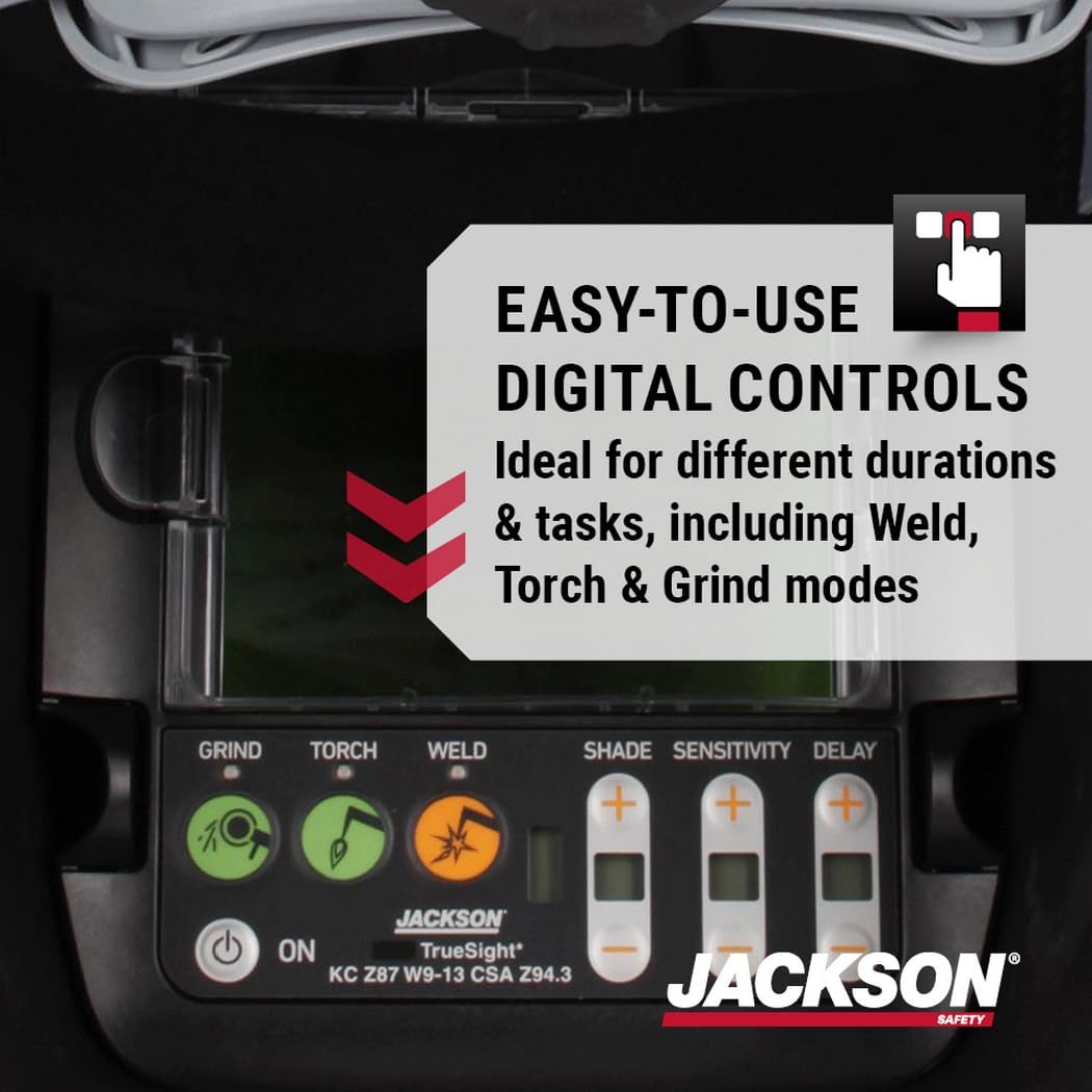 Jackson Safety TrueSight II Digital Variable Auto Darkening Filter, HLX Welding Helmet with Balder Technology, Nylon, Arc Angel, Universal Size, 46163