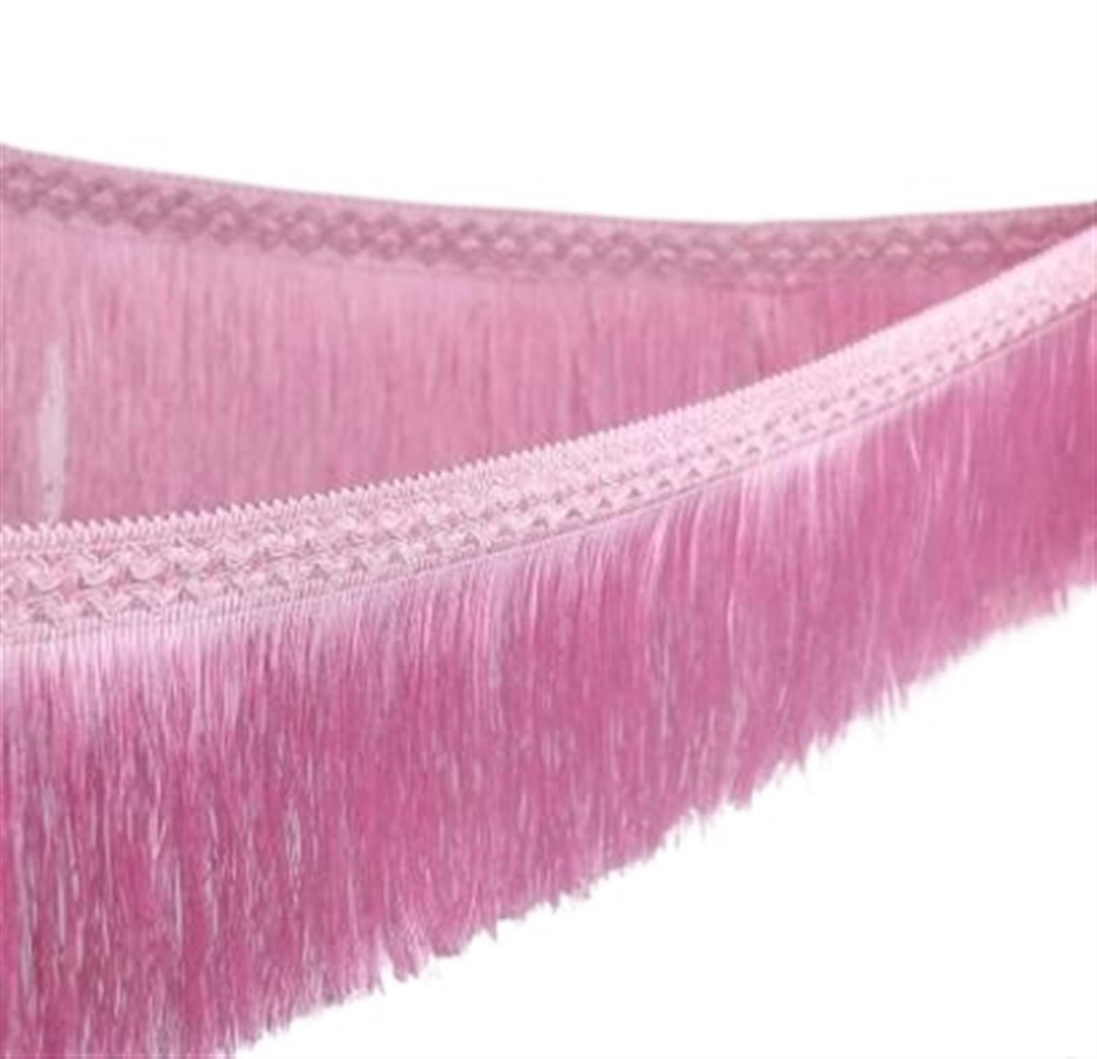 Fransenborte 12 YardCurtain Spitzenzubehör Quastenfransenbesatz DIY Gardinen Nähen Textildekorationszubehör(Pink)