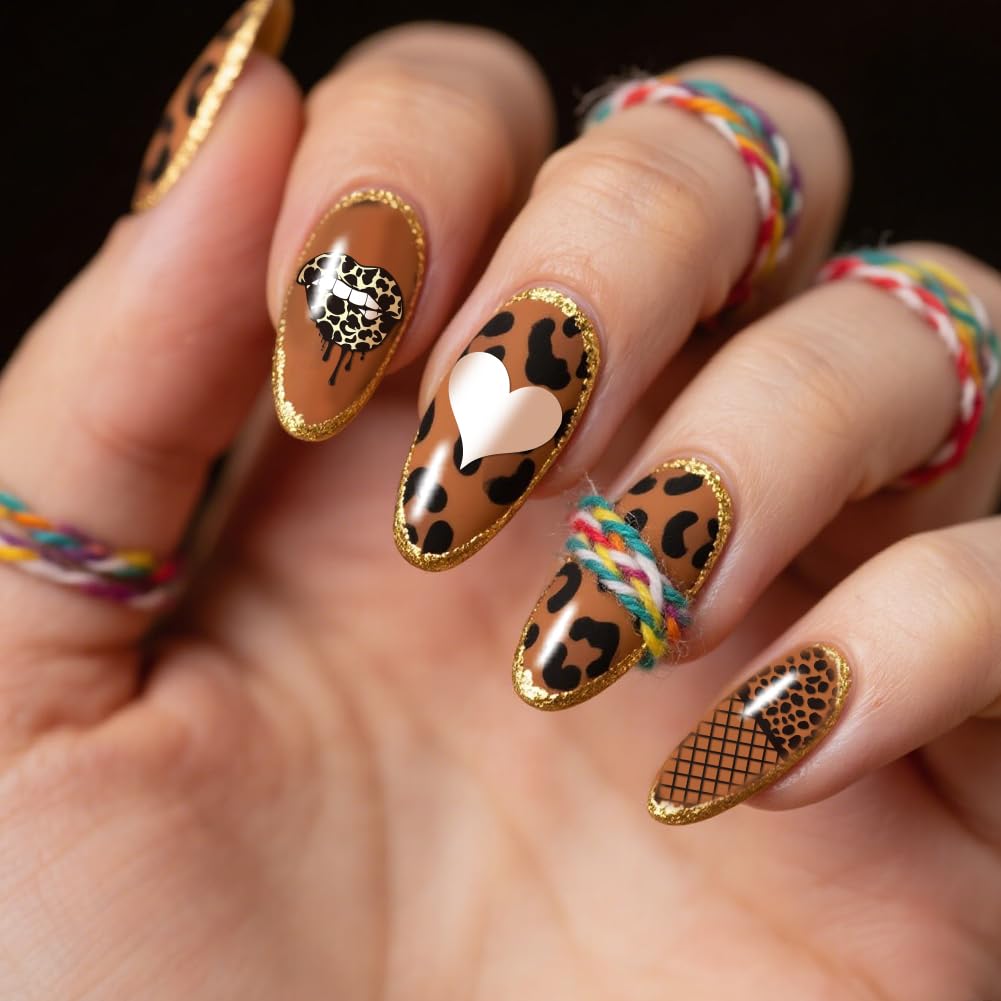 PH PandaHall 3 piastre per stampaggio unghie leopardate con stampa animalier per unghie modelli artistici linee geometriche timbro per unghie cuore stella unghie stencil arte per manicure accessori di