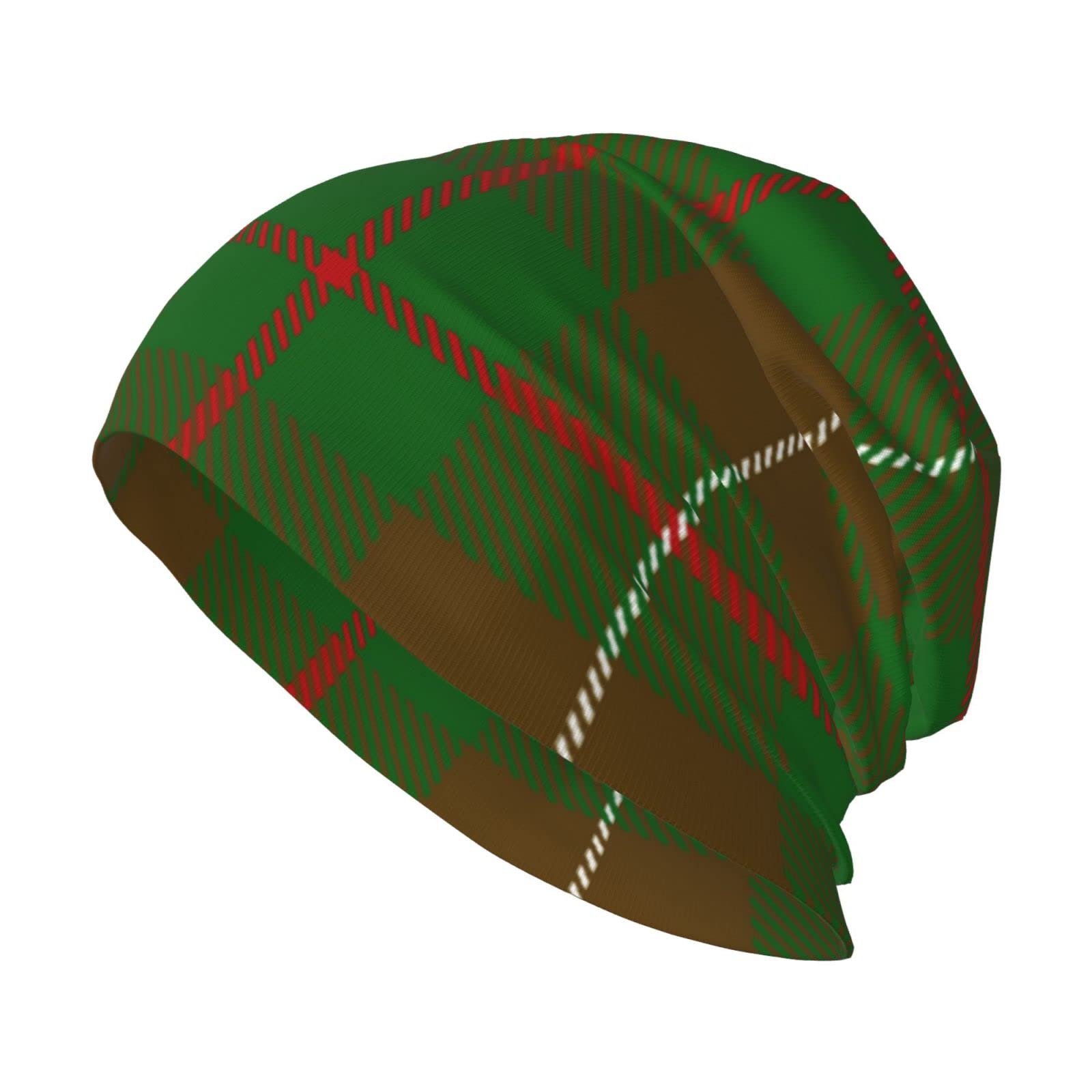Oudrspo Unisex Beanie Hat Clan MacKinnon Hunting Tartan Warm Slouchy Knit Hat Headwear Gift for Adult