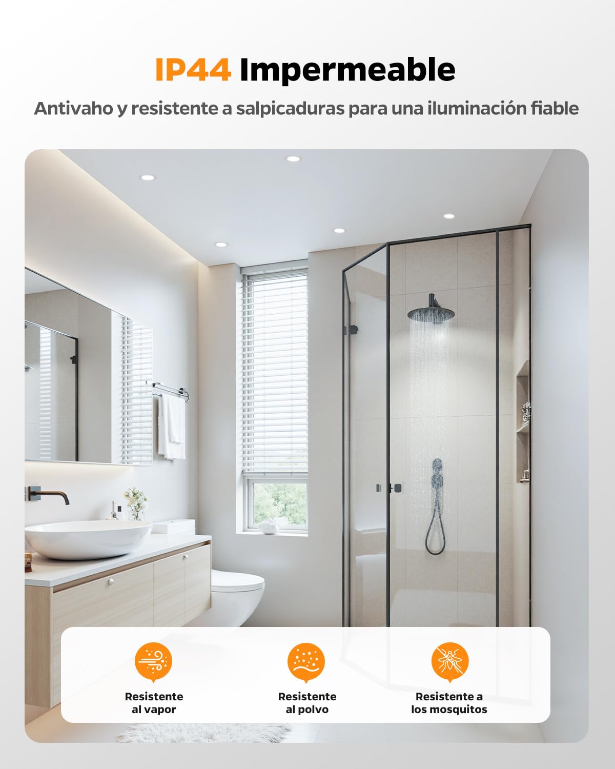 Downlight LED Techo Empotrable, 4W Ojos de Buey Led para Techo Blanco Cálido Blanco Natural Blanco Frio, Focos LED Interior Agujero 65-80mm, Foco Empotrable IP44 para Baño Salón, Pack de 12