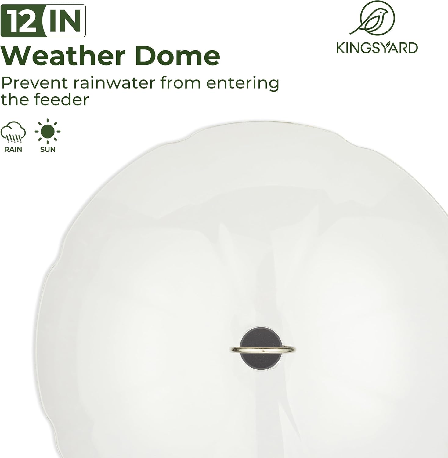 Kingsyard Weatherproof Hummingbird Feeder for Outdoors Hanging - Heavy Duty Metal lid with 6 Bee Guard Feeding Ports & Circular Perch, Built-in Ant Moat, Easy to Refill & Clean (12oz/Red) - Image 2