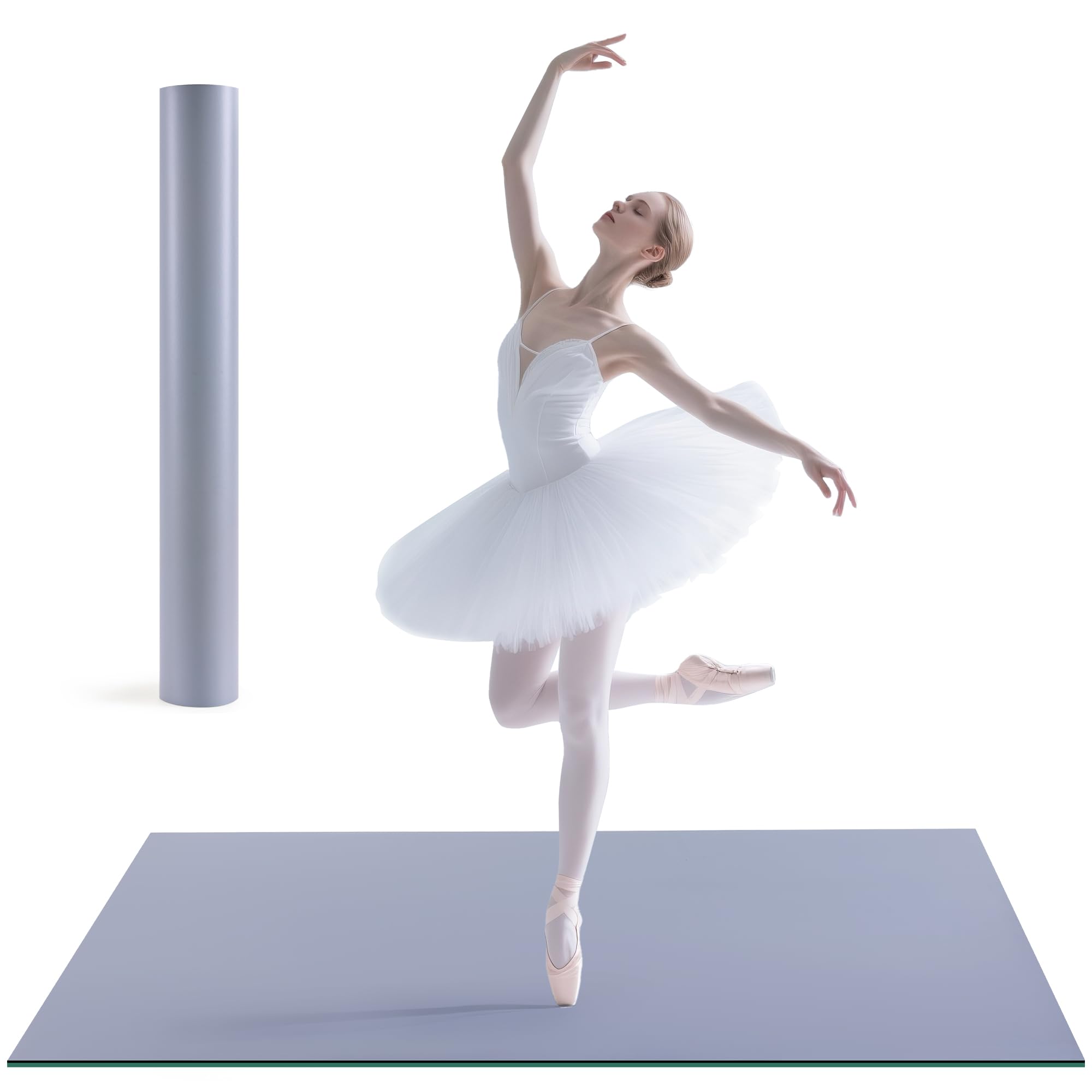 Tristcily Dance Floor Mat, 4MM Dance Floor Ballet - Thick Non-Slip PE Dance Flooring for Ballet and All Dance Styles – Perfect for Home, Studio, and Events All Adults (71INx36IN)