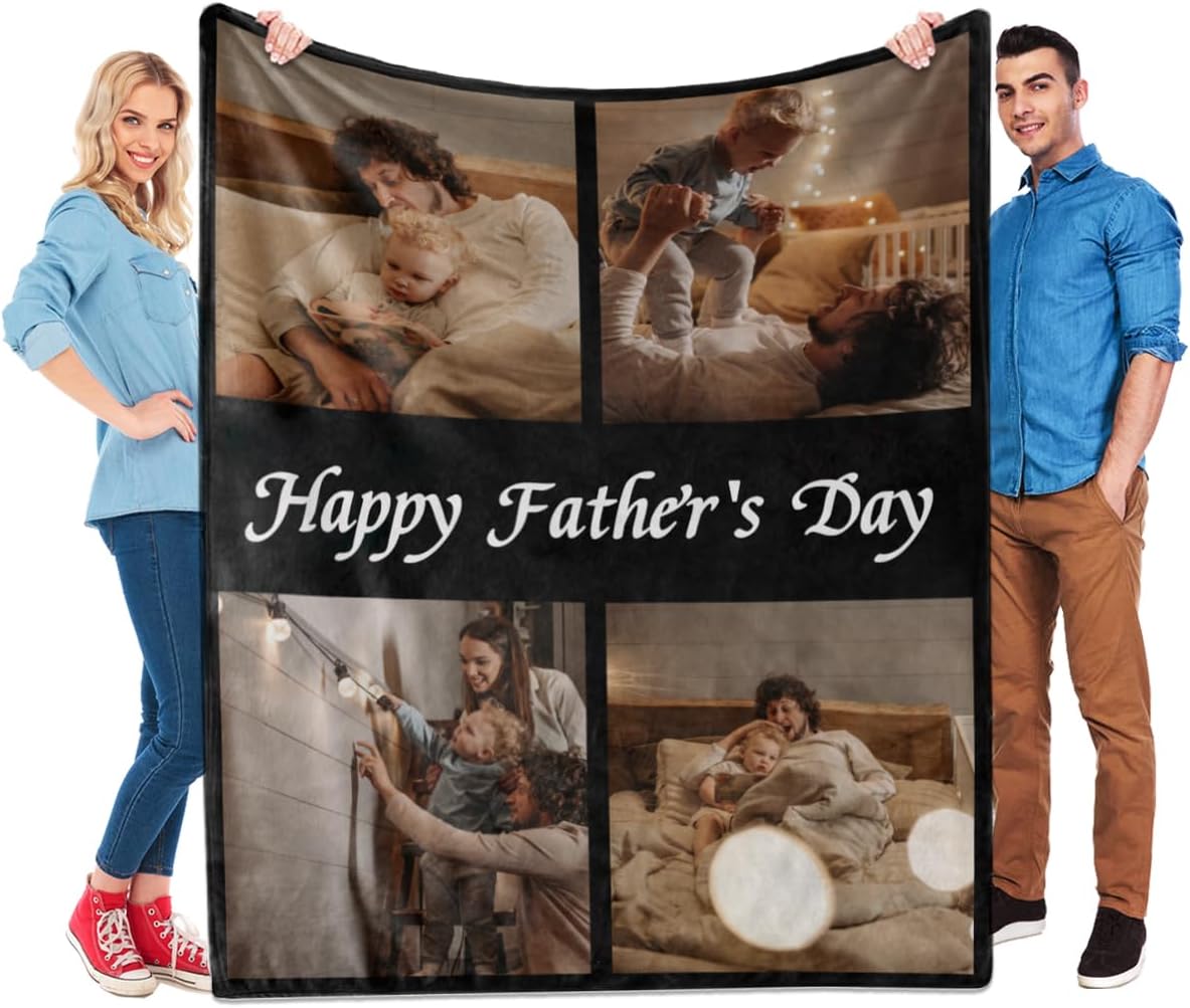 Kasofong Fathers Day Blankets for Dad Custom Blankets
