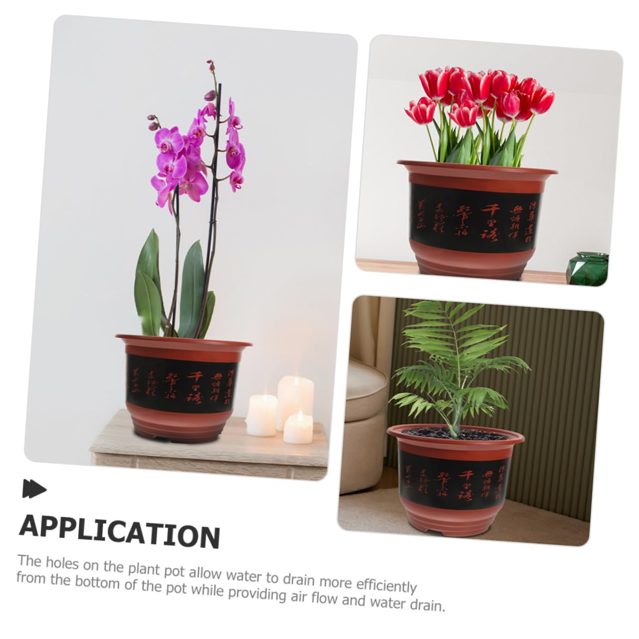 iplusmile 2pièces Pot De Fleurs Plastique pour Orchidées avec Drainage pour Plante Intérieur Ou Extérieur Lot de Jardinières