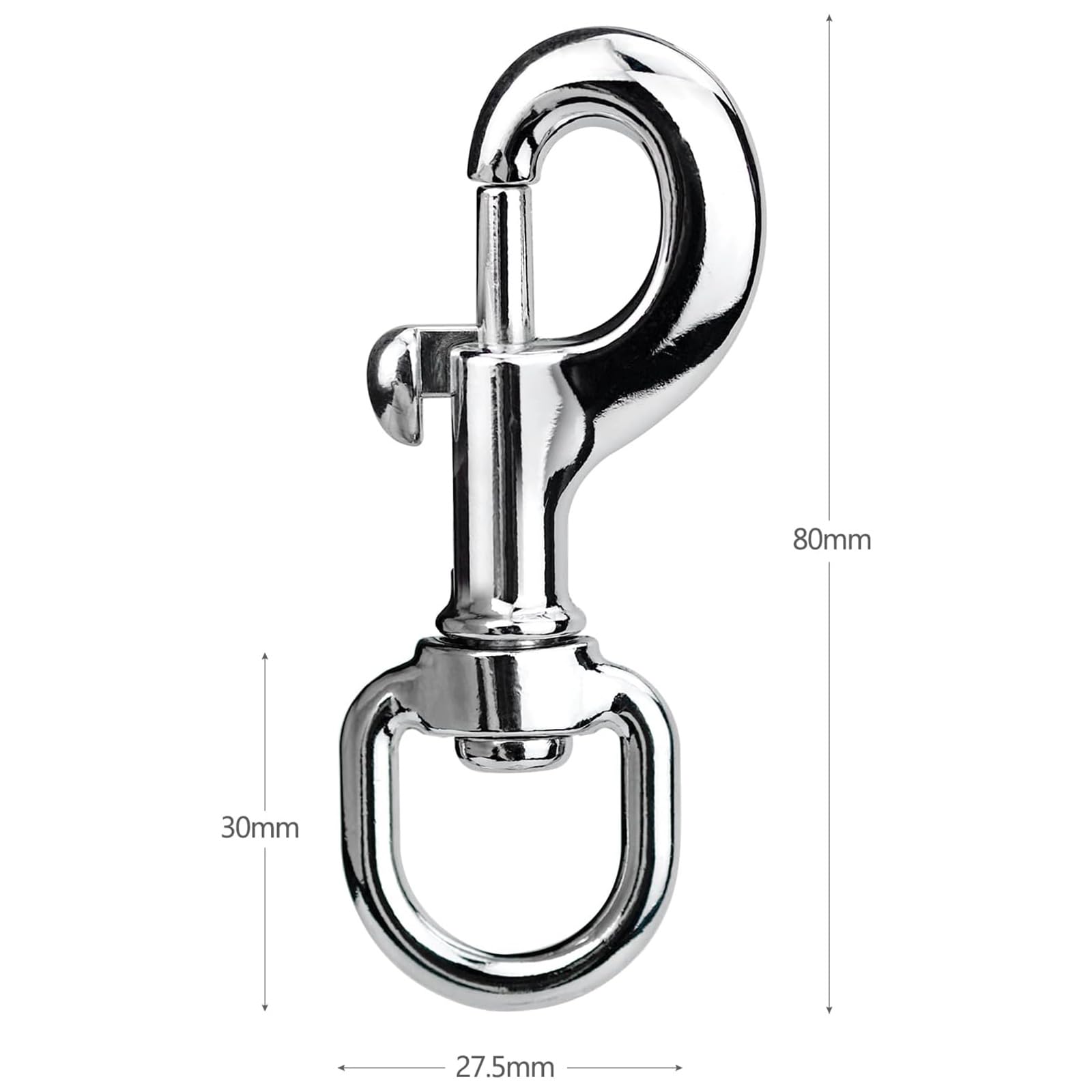 Generic 6 Pcs Heavy Duty Trigger Clips, Silver, Zinc Alloy, 360° Swivel Eye Bolt Snap Hook, Up to 330kg - Image 2