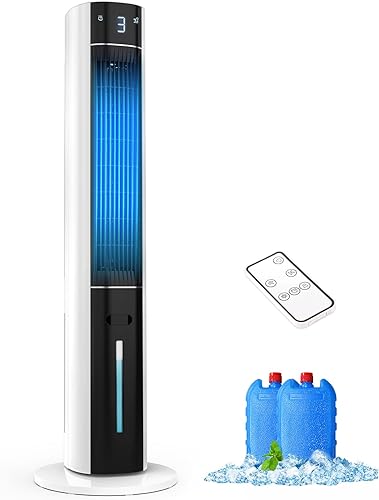 Enfriador de aire evaporativo enfriador de pantano de 38 pulgadas, ventiladores de enfriamiento que soplan aire frío para dormitorio, ventilador de