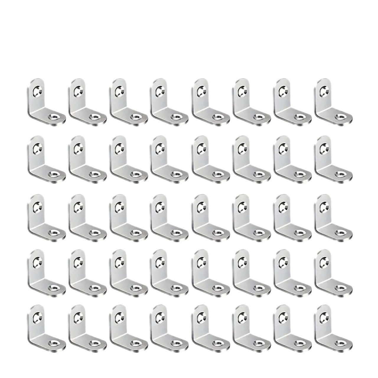 10/20/40pcs Stainless Steel L Brackets - Small Right Angle Corner Brace for Shelves, Wood Furniture, Chair，Furniture Accessories(40PC)