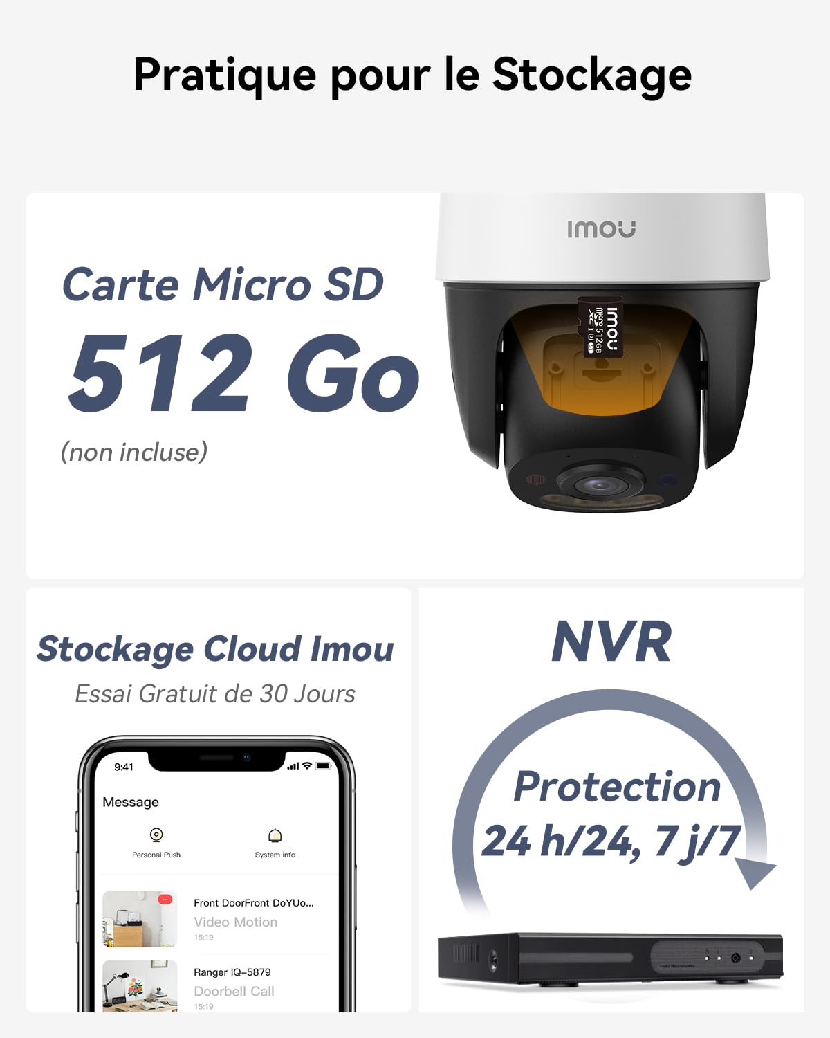 Imou 4K Caméra PoE Extérieure, WiFi 2.4GHz, Vision Nocturne Couleur de 30M