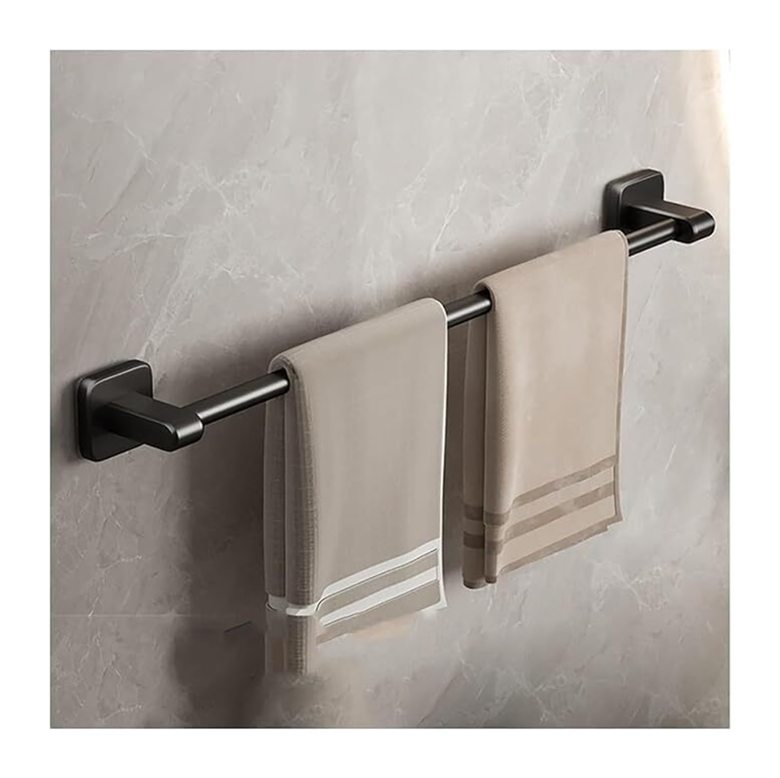Toallero autoadhesivo, barra de aluminio espacial, soporte de pared con instalación sin taladro, para baño y cocina