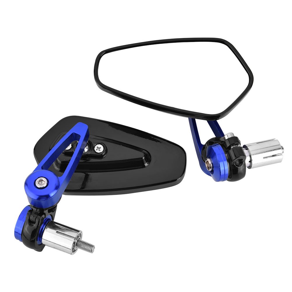 Espejos retrovisores, espejos retrovisores laterales giratorios ajustables de aleación de aluminio de 360 grados, universales para motocicleta(blue)