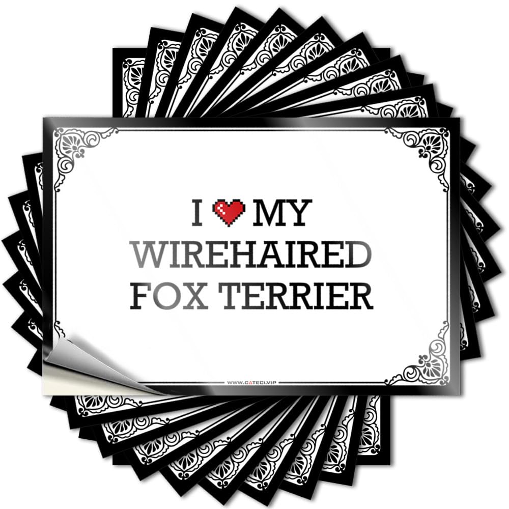 Fzfn Colour Saying Optical Illusion Man Cabe Decor Bottle I Love My Wirehaired Fox Terrier - No Residue Decals For Adult(8X12cm)