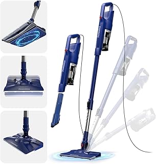 DOMESTICA Trio Sweep Vacuum Cleaner for Home Use Wet and Dry | 3 in 1 Vacuum, Handheld, Mop Modes | 20KPA Strong Suction, Ultra Slim Foldable Head, Low Noise Design | 800ml Water Tank, Corded | Blue