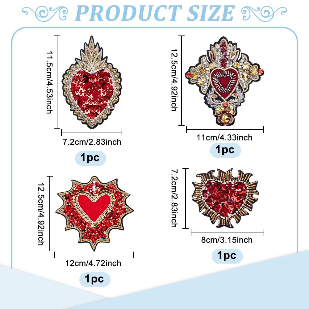INFUNLY 30 toppe con strass a forma di cuore, in 3 colori, da