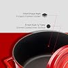 Lava Casting Round Pot, Trendy, 28cm, 6.71 L Volume, Red
