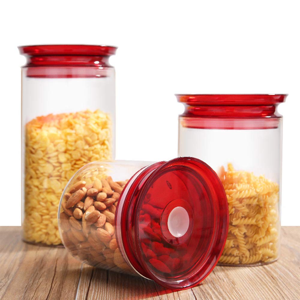 Juego de 3 Recipientes Herméticos de Almacenamiento de Alimentos, Plástico Duradero – Libre de BPA, Mantiene La Comida Fresca Y Seca, Transparent
