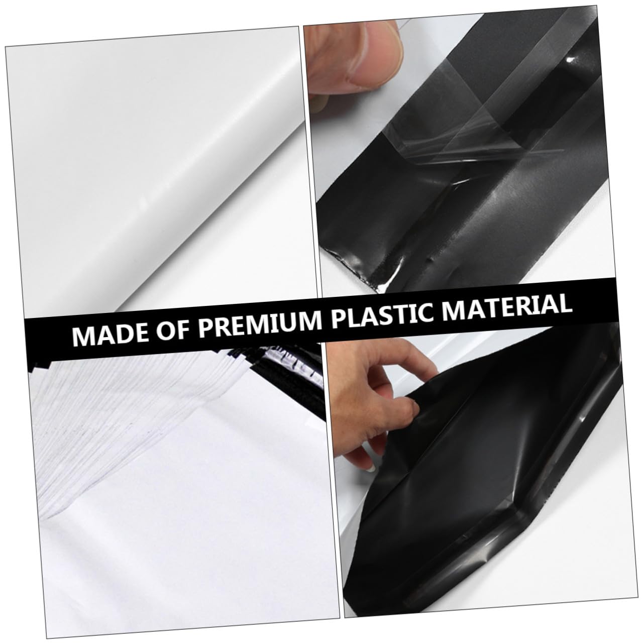 100 pièces Sacs Expédition Plastique Blanc Épais Auto-adhésifs Étanches et Résistants pour Colis Postaux et Logistique