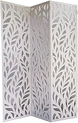 Biombo 3 Folhas 129X180cm Mdf Modelo 27 Branco Vazado