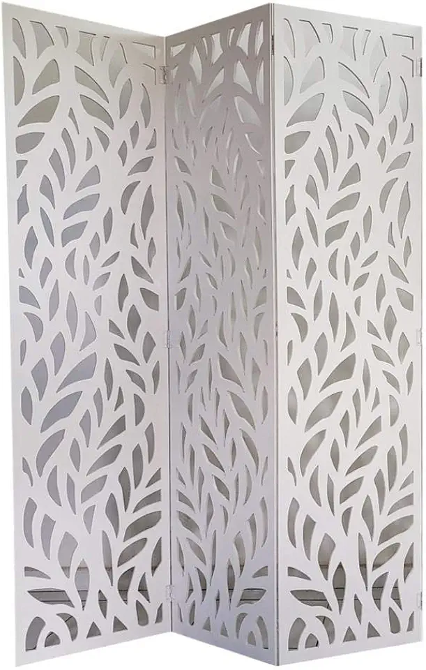 Biombo 3 Folhas 129X180cm Mdf Modelo 27 Branco Vazado