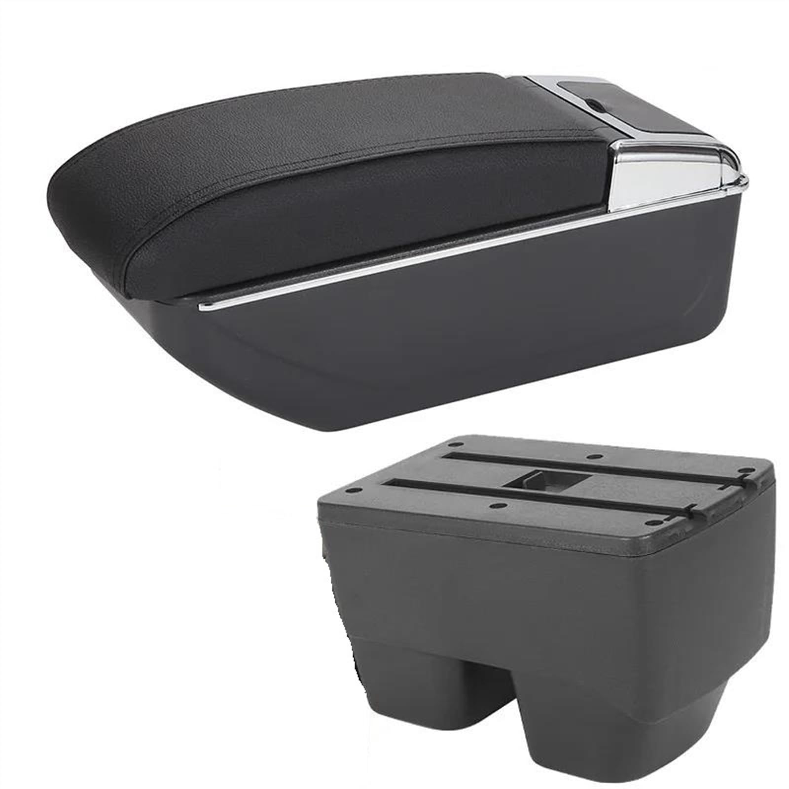 NOHEEU Car Armrest Box Storage Dedicated Retrofit Parts Interior Accessorie For Yaris SUV Cross(D2 Black line No USB)