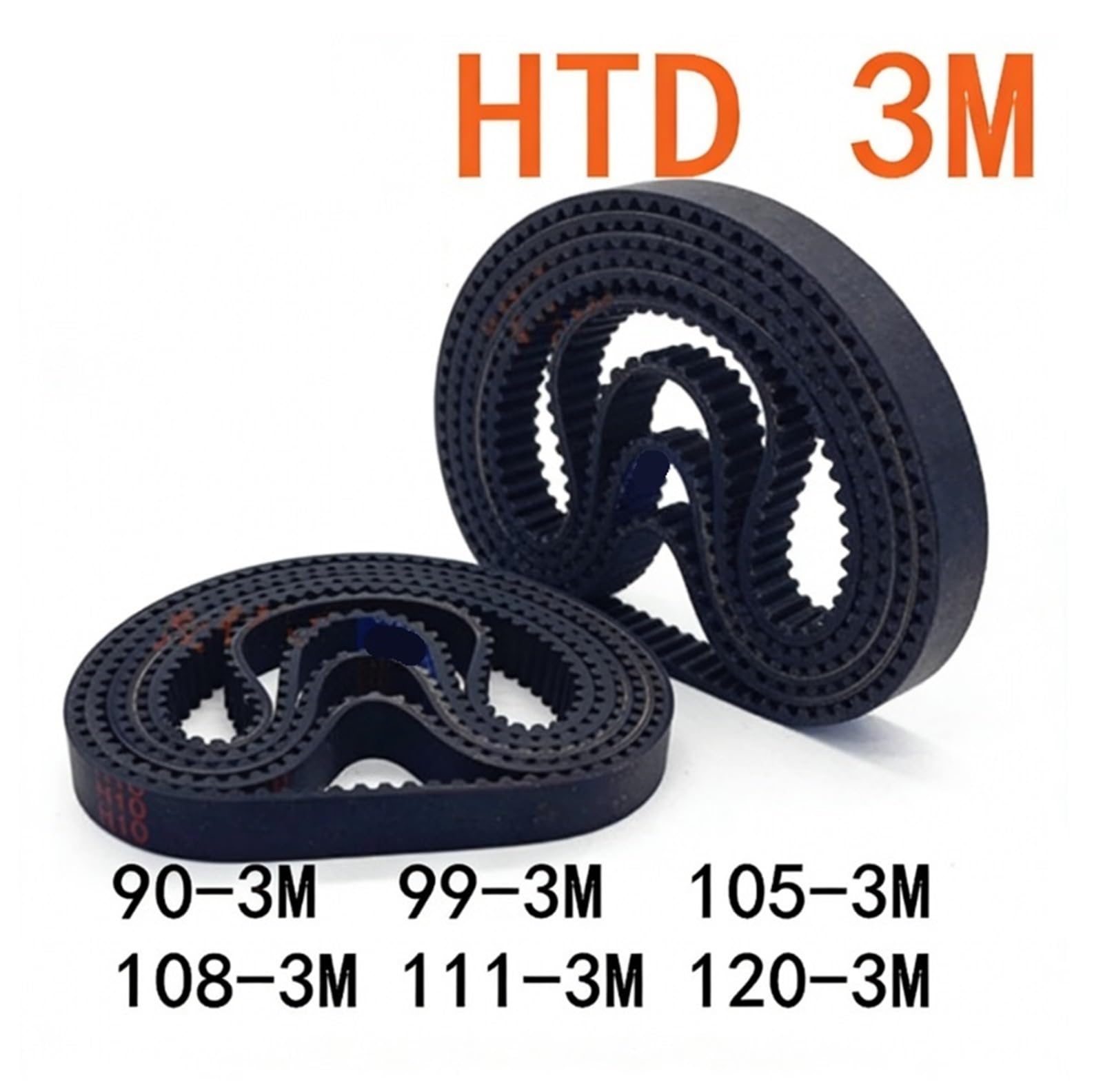 HTD Pasek rozrządu o szerokości 6 mm z zamkniętą pętlą Synchroniczna guma pasuje do długości 339366 mm, idealny do drukarek 3D, maszyn CNC i robotyki, 1 szt