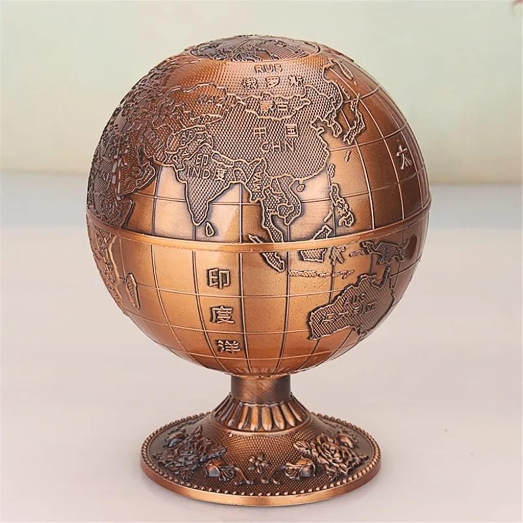 Retro Alloy Globe Toothpick Holder Container Household Table Storage Box Dispenser