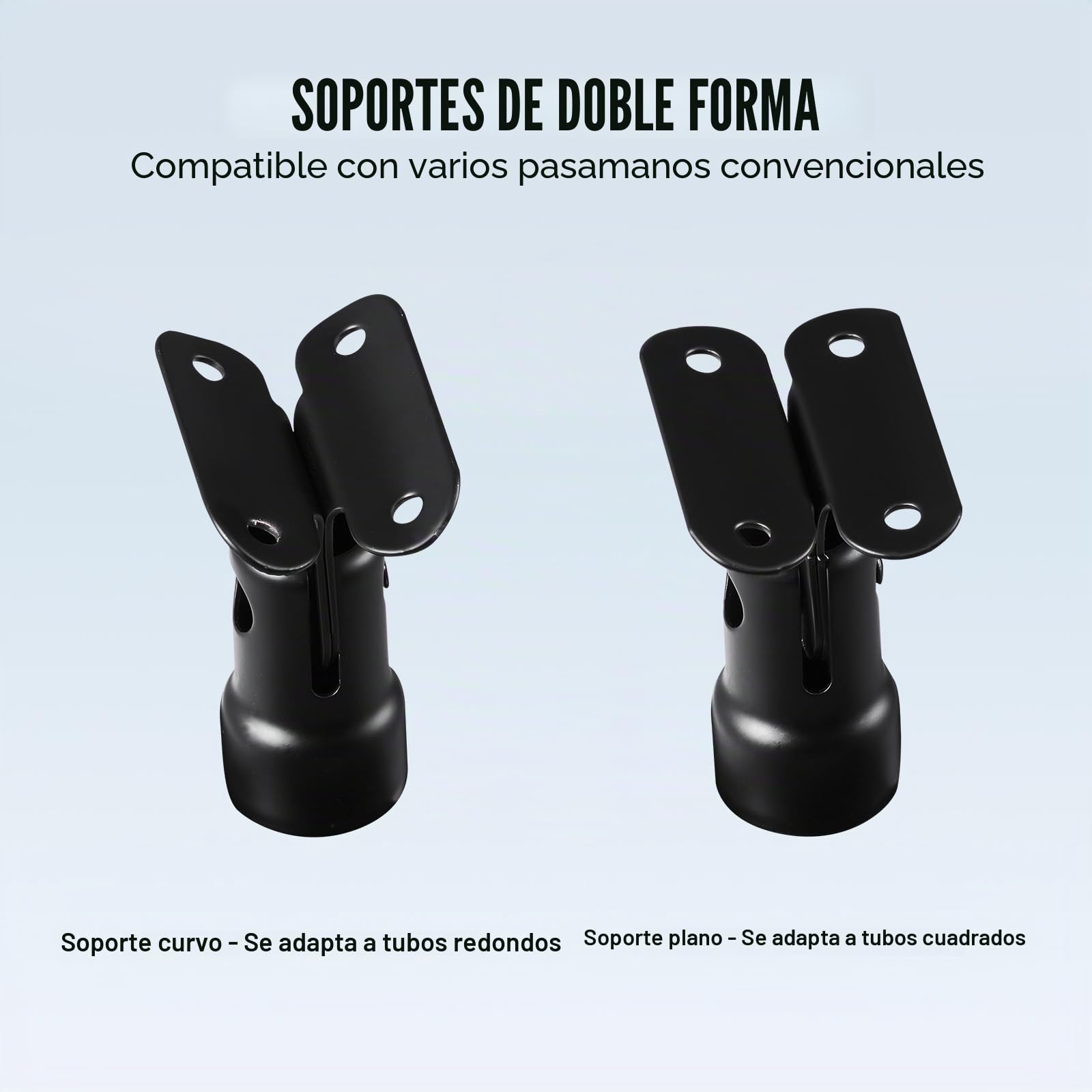VEVOR Abrazadera de Vidrio, Soporte de Barandilla de Vidrio de 910 x 105 x 105 mm para Vidrio Templado de 10-12 mm de Espesor, Acero Inoxidable 304, para Balcón, Jardín, Cubierta, Escalera, Negro