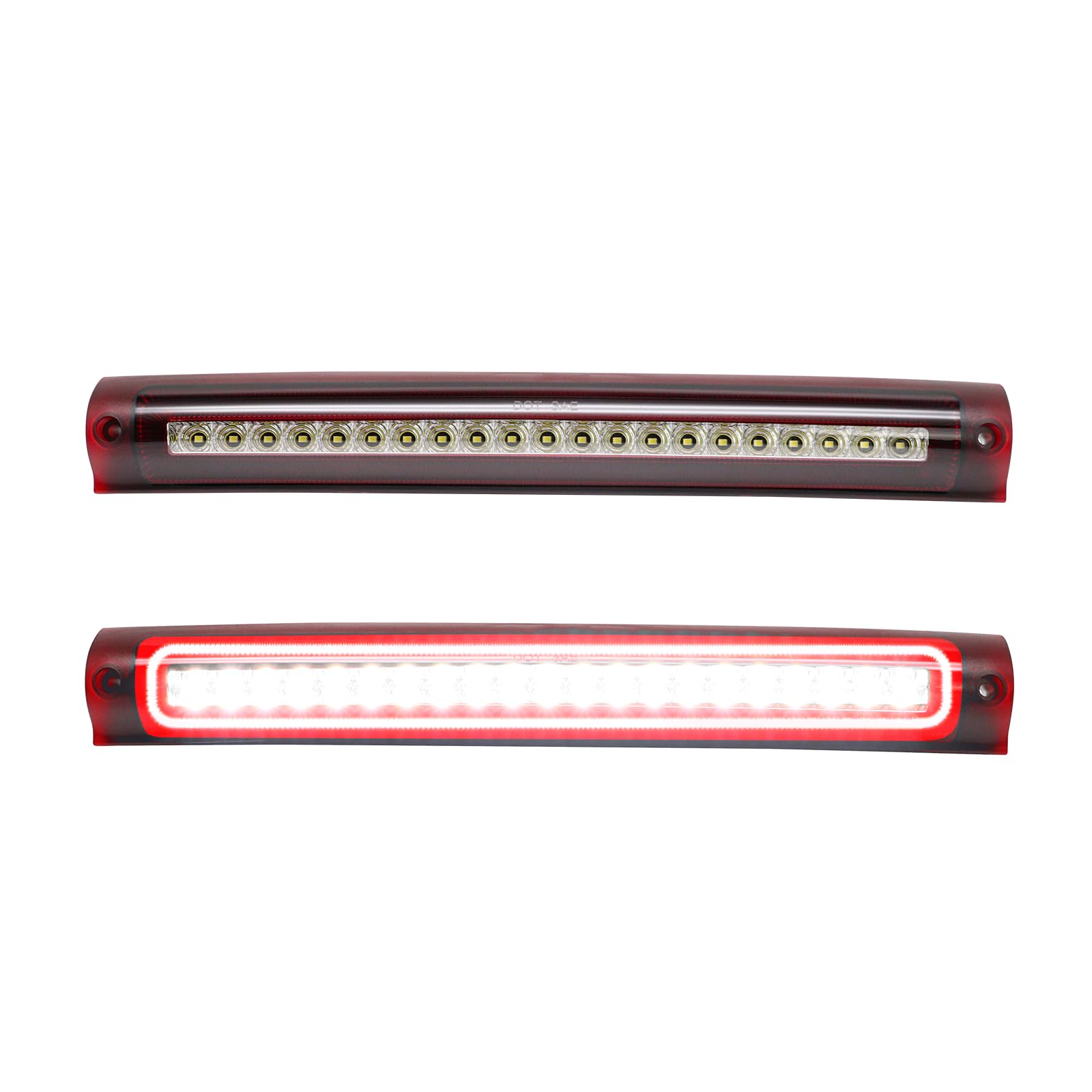LUDARM Red Lens LED 3rd Brake Light Compatible with1997-2003 F150 1997-1999 F250 2004 F150 Heritage F1 Style Flash Third Brake Cargo Light