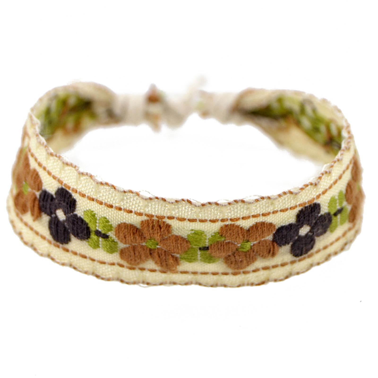 Maxtonser Strawberry Flower Embroidered Bracelet Handmade Braided Bracelet Friendship Wrap Bracelets Thread Woven Wristbands