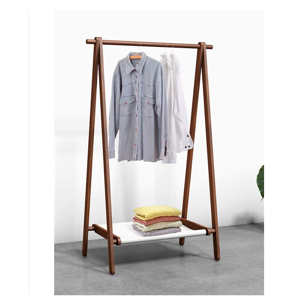 Nussbaum Garderobe Top Kleiderstange Unteres Stofftaschen-Lagerregal Leicht zusammenzubauen Bodenständig Zur Aufbewahrung von Mänteln, Hüten, Schuhen und Taschen (Size : 75 * 45 * 148cm)