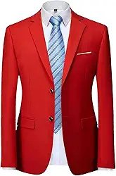 Blazer masculino de cor sólida, clássico, formal, negócios, terno para noivos, vestido de casamento, casaco social, Vermelho, GG