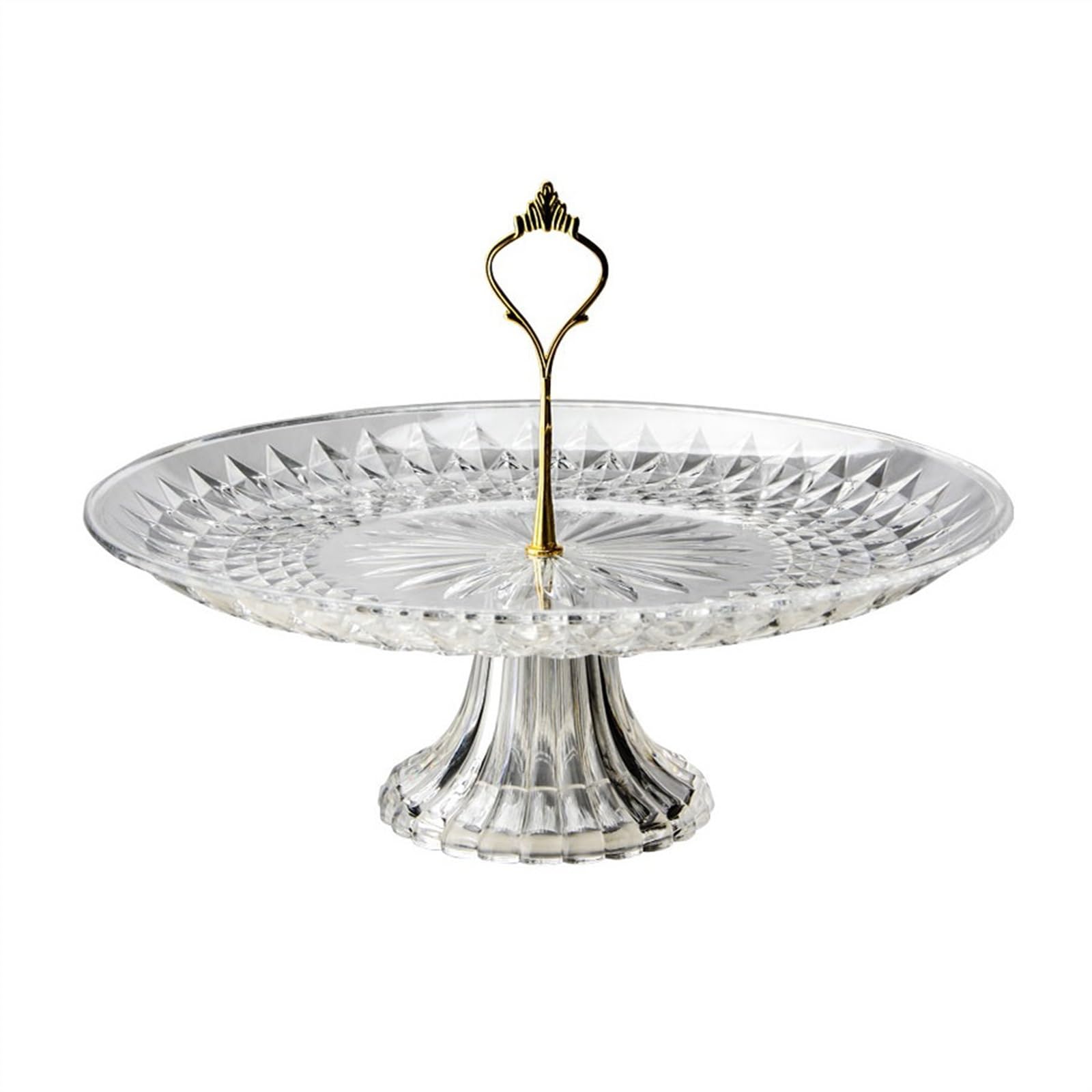 guiling-1986 Cake stands 25cm/30cm/35cm Acrylic Dessert Cake Tray Household Coffee Table Snacks Candy Storage Rack With Handle Dessert stands(Large)