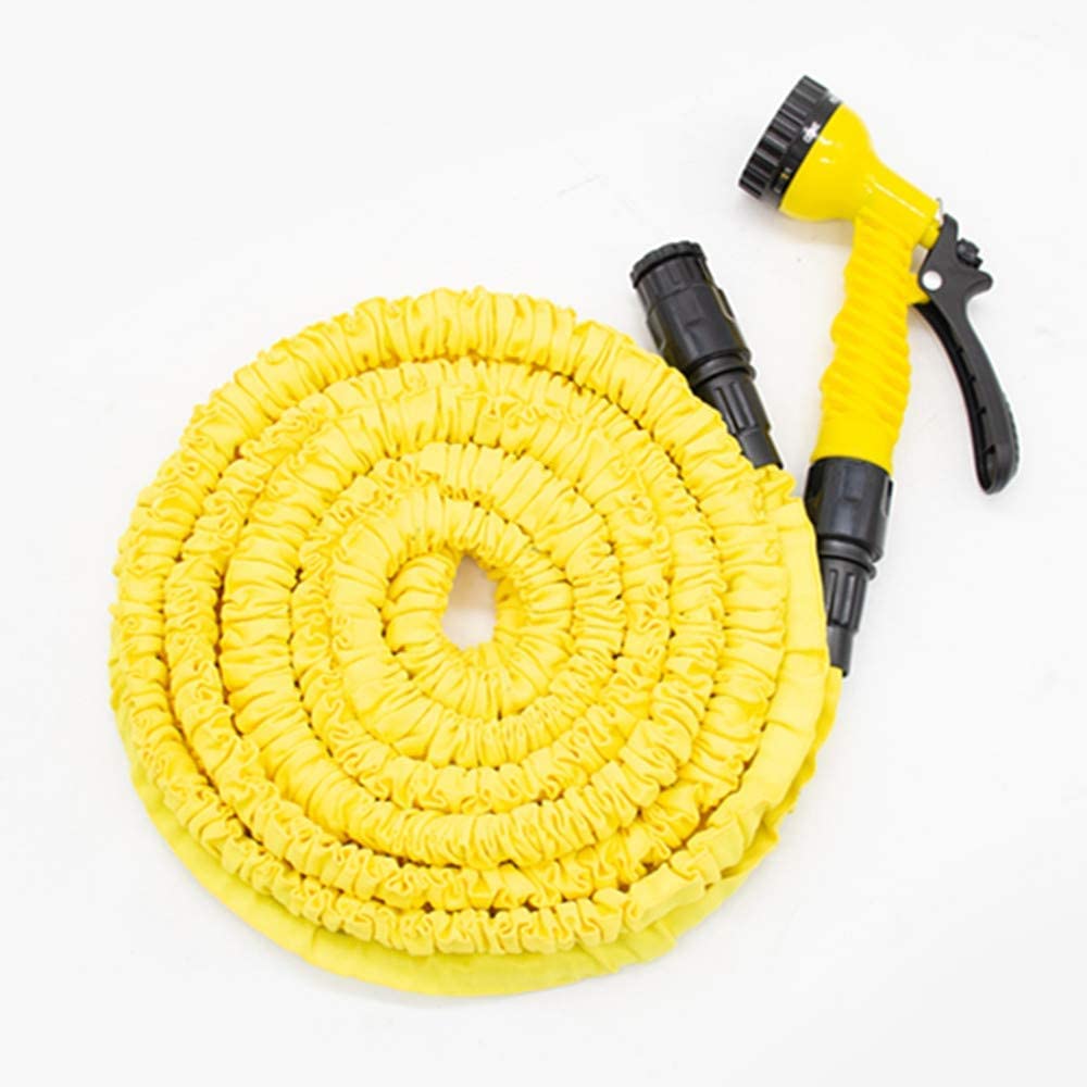 Expandable Garden Hose Pipes Flexible 25/150Expanding Spray Gun Yellow (150FT)