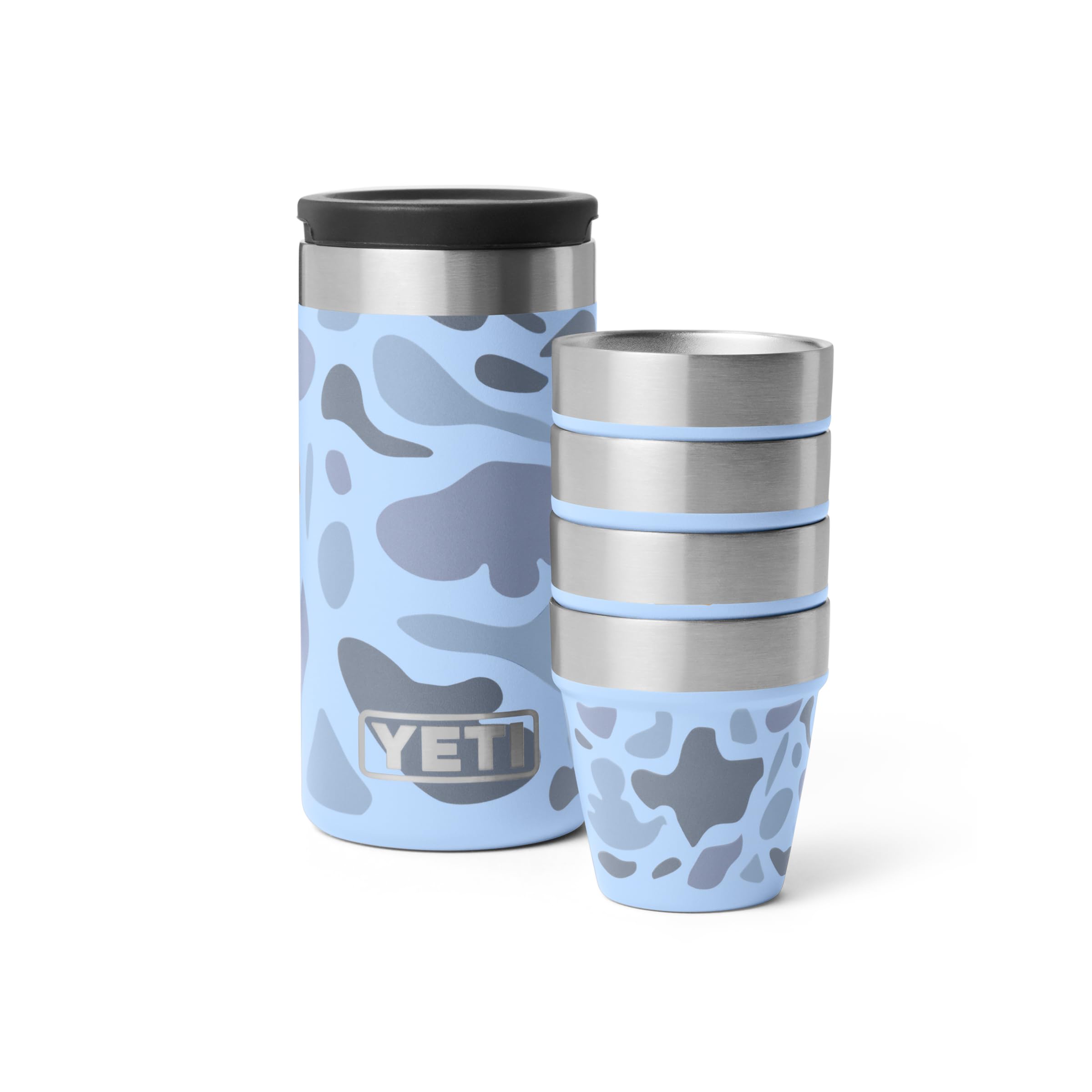 YETI Shot Glasses with Carrying Case, Set of 4, Blue Camo