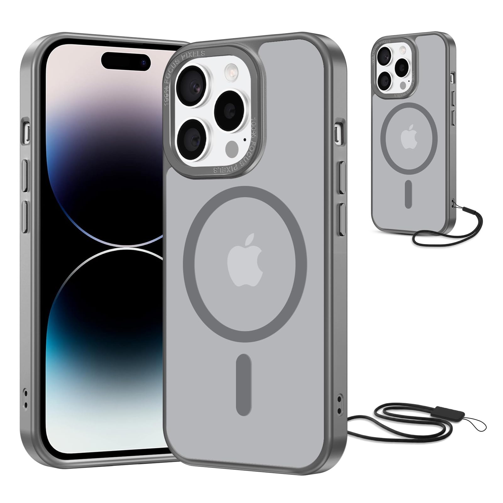 NEW'C Magnetisch Hülle für iPhone Serie kompatibel mit MagSafe Ultimate, stoßfest – starker Magnetismus und militärischer Schutz
