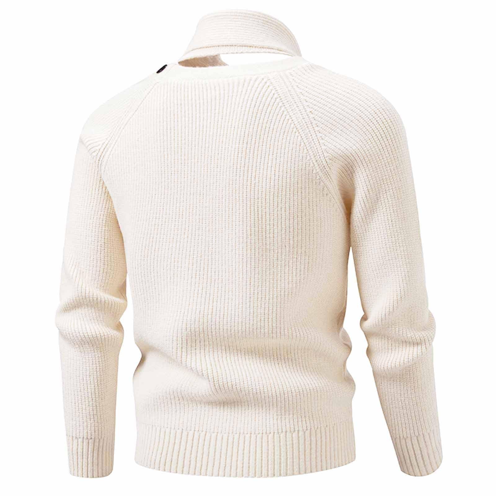 Jersey Hombre CáRdigan Chaqueta De Punto Abrigo tipo suéter con bufanda desmontable tejido manga larga y cómodo para uso diario en otoño clima frío