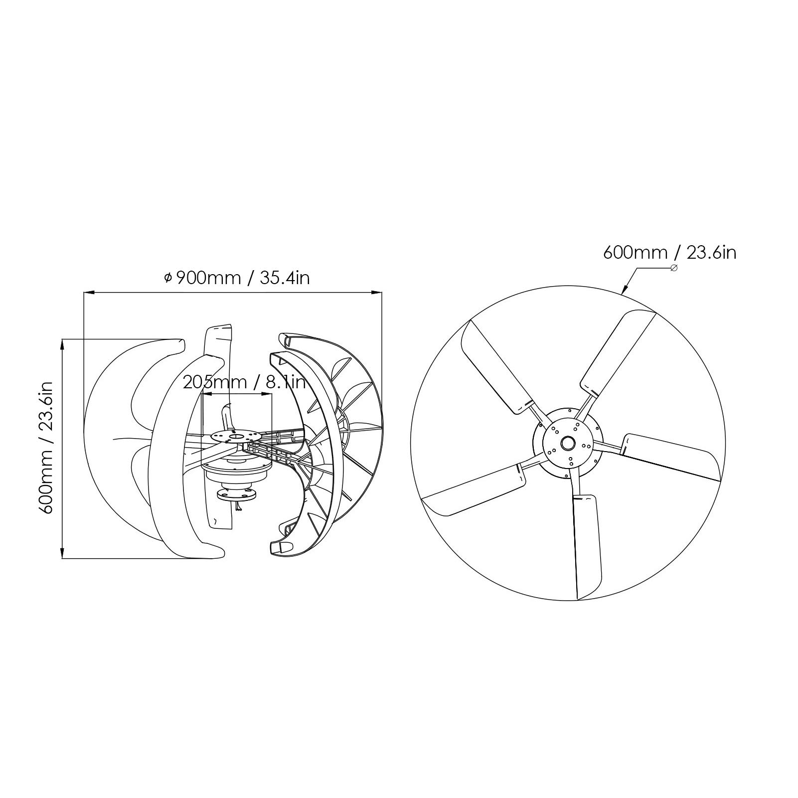 ACAGALA 12V 200W Windgenerator mit Laderegler 5 Blätter Minitype Laterne Windturbinengenerator Kit Clear Energy Windmühle für Home Highways Boote