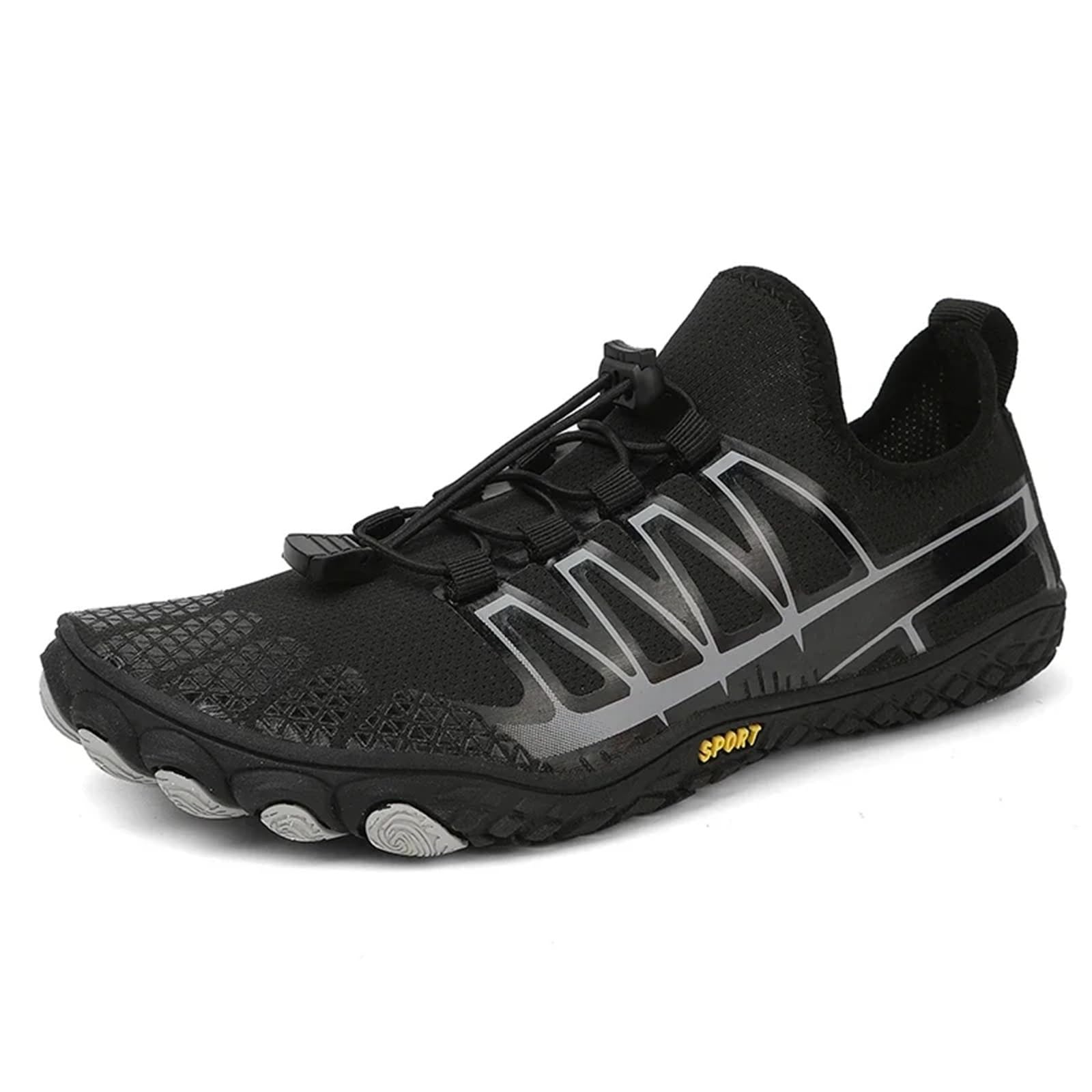 Zapatos de Playa for Hombre y Mujer, Descalzos, for natación en el Agua, Fitness y Entrenamiento, for Verano, for vadear al Aire Libre, Talla Grande(Black,47)