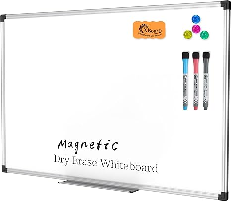 XBoard Magnetic Dry Erase Board/Whiteboard, 36 X 24 Inches, Double Sided White Board,1 Dry Eraser & 3 Dry Erase Markers & 4 Push Pin Magnets