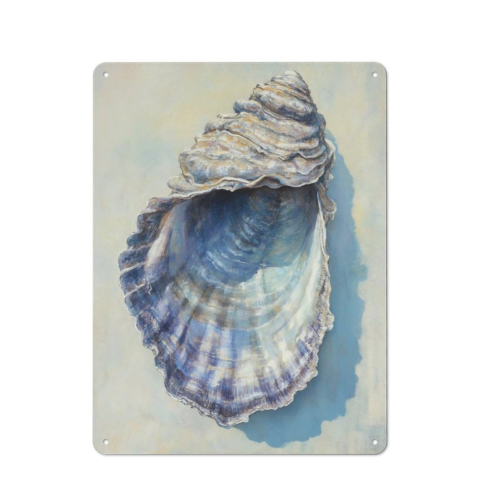 Nostalgic Seashell Coastal Beach Decorative Tin Sign 40x30cm, Vintage Wall Decor for Lounge, Study, Pub Or Wall Gallery