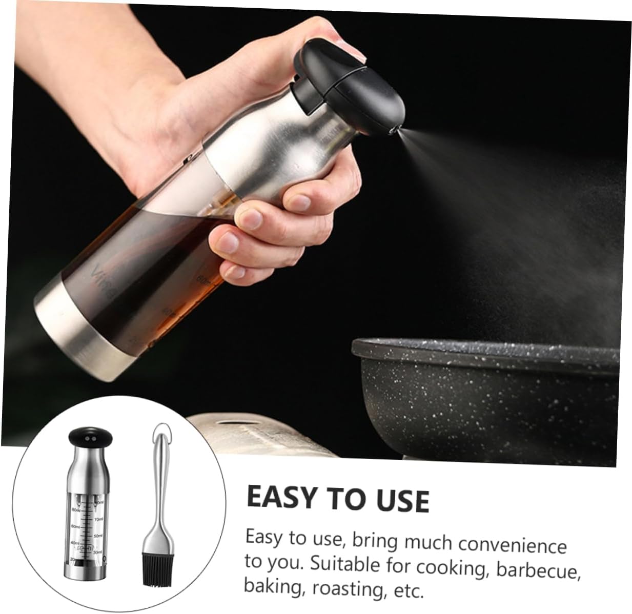 PRETYZOOM Oil Dispenser Bottle Olive Oil Sprayer Pourer Kitchen Soy Sauce Vinegar Holder