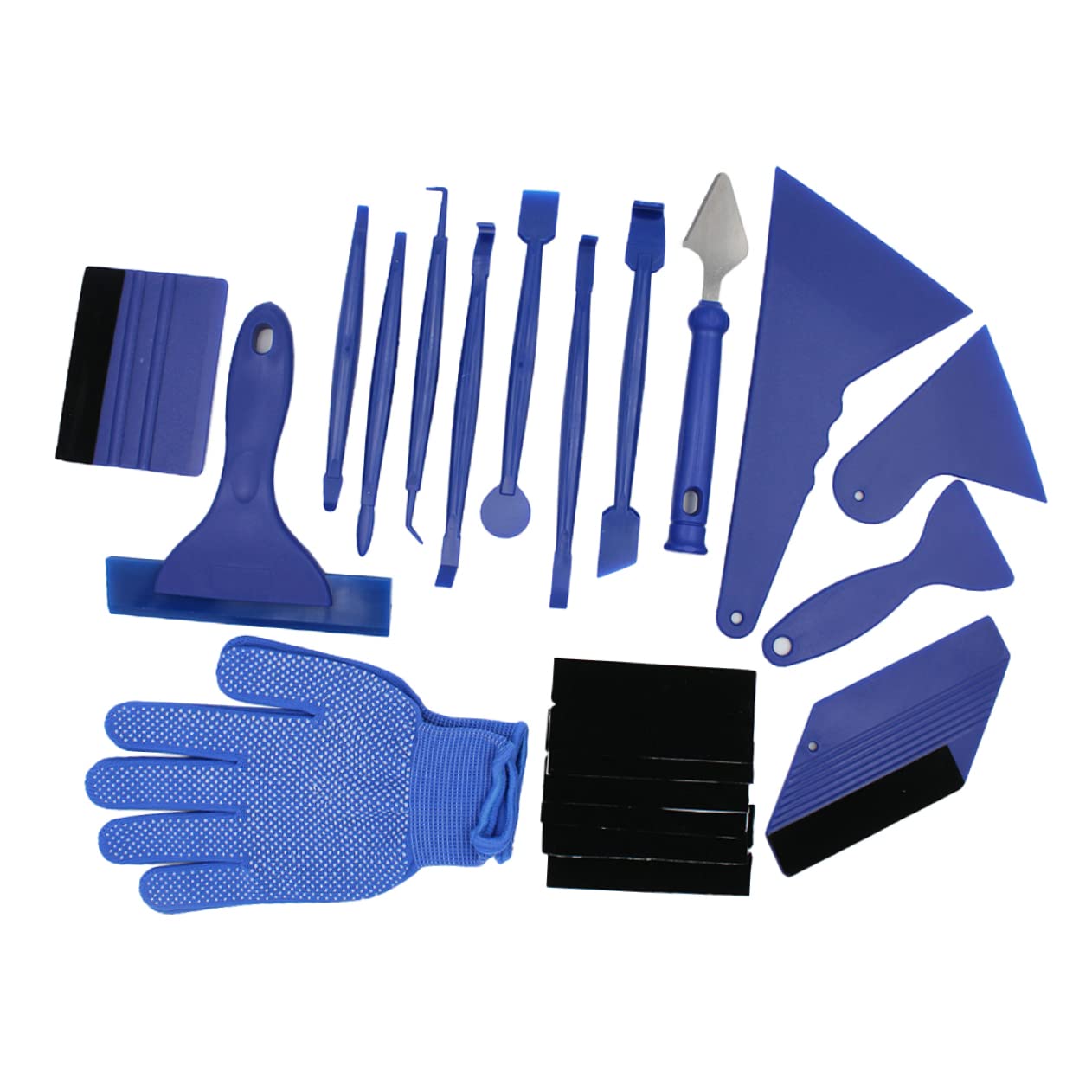 PRETYZOOM Car Tool Scraper Car Film Wrapping Tool Car Wrap Sticker Kit Window Tint Tool Car Squeegee Film Cutter Car Tinting Squeegee Blue