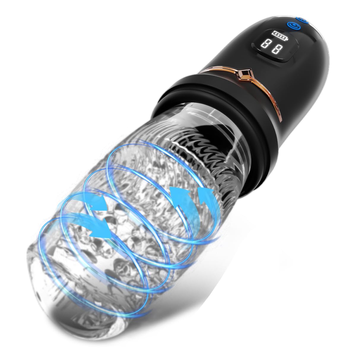 Elektrischer Masturbator Cup mit 5 Modi Teleskopfunktion 5 Rotierende Massagefunktion und 10 Vibration, Sex Spielzeug für die Männer, Masturbieren für Männer, Taschenmuschi Penis Masturbatoren