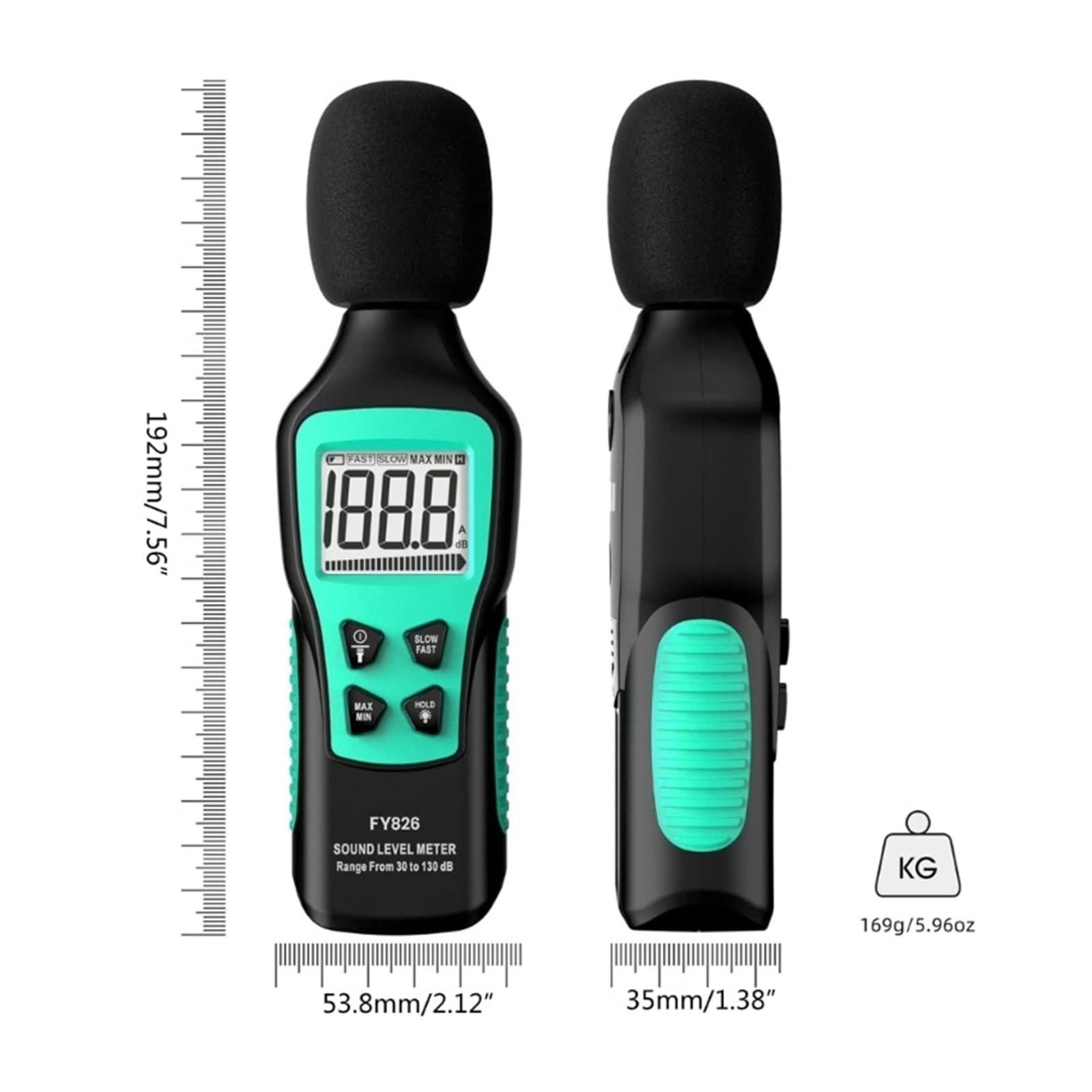 Medidor de decibelios de Sonido Digital, medidor de decibelios de Sonido, medidor de Nivel de Ruido de presión, medición de 30 a 130 dB