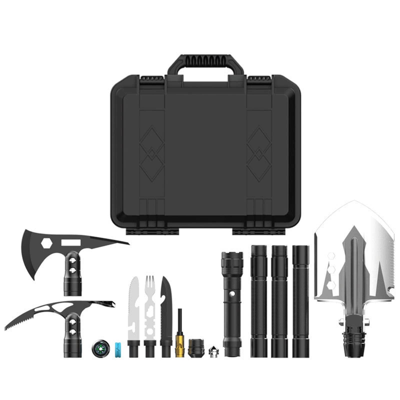 Kits de supervivencia, equipo de supervivencia, equipo de emergencia, equipo de camping con bolsa de transporte, herramientas de supervivencia al aire libre para campistas, excursionistas, entusiastas