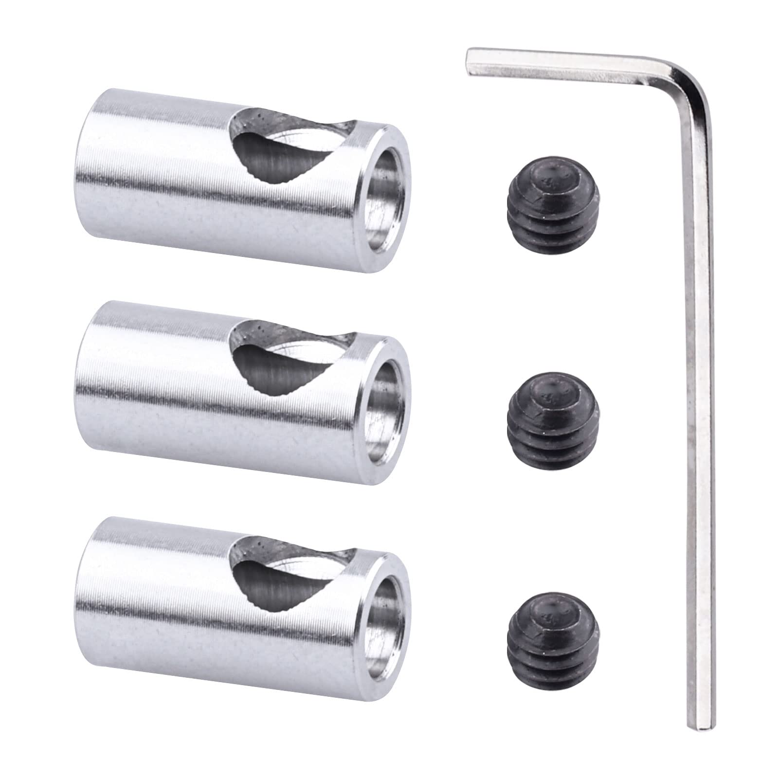 Metal 1/8 inch 3.17mm to 5mm Shaft Adapter Coupling Coupler Motor Axle Change-Over Sleeve for RC Motor 540 550 3650 Pinion Gears, Set of 3