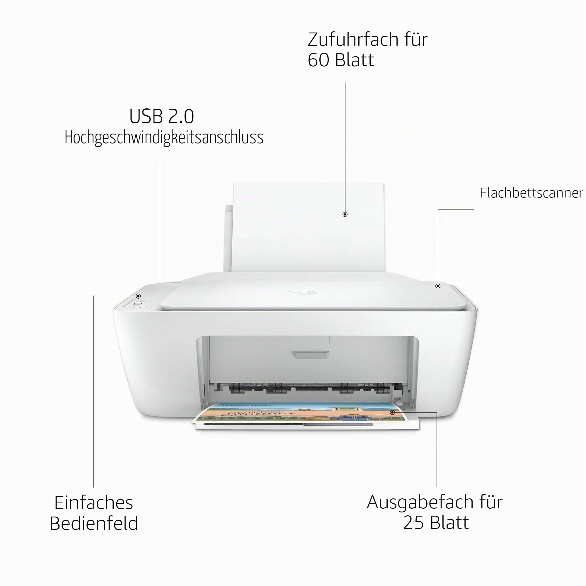 HP DeskJet 2320 A Thermo-Tintenstrahldrucker, A4, 4800 x 1200 DPI, 7,5 ppm